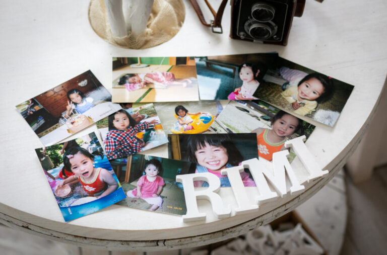 思い出の品と撮影